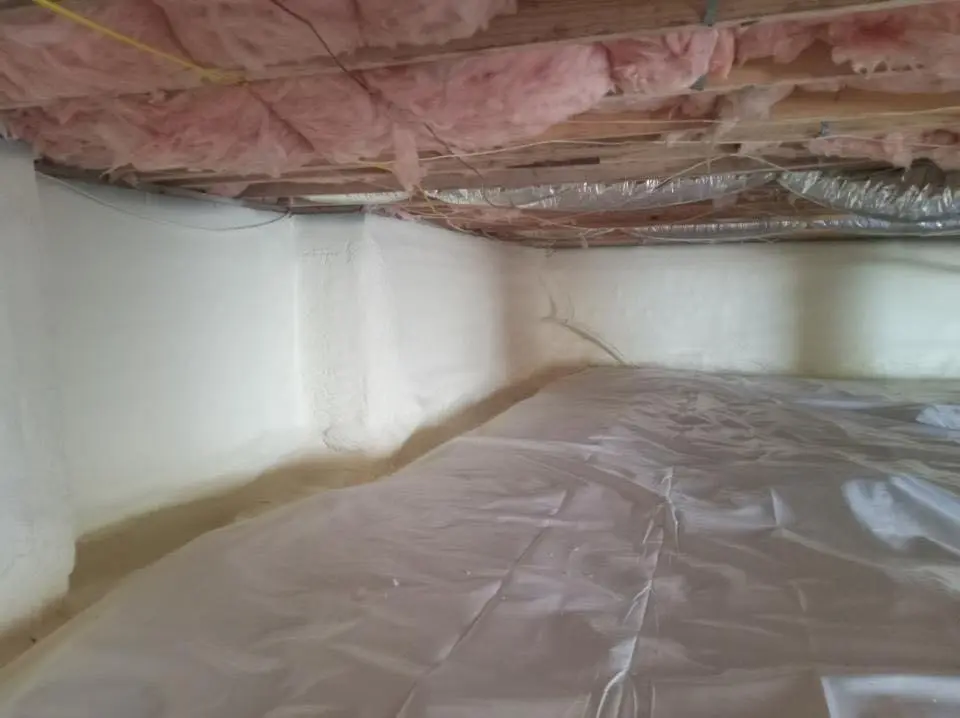 Crawl space encapsulation with closed-cell spray foam for Spray Foam Roofing in Wyldwood